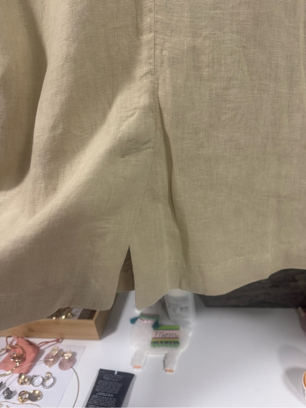 Michael Stars 100% Linen Beige Blazer Jacket Size M Neutral Coastal Chic - Picture 5 of 7